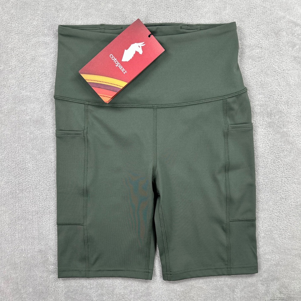Cotopaxi Muevo Bike Short Womens XS Fatigue Green High Rise Pockets Athletic NWT